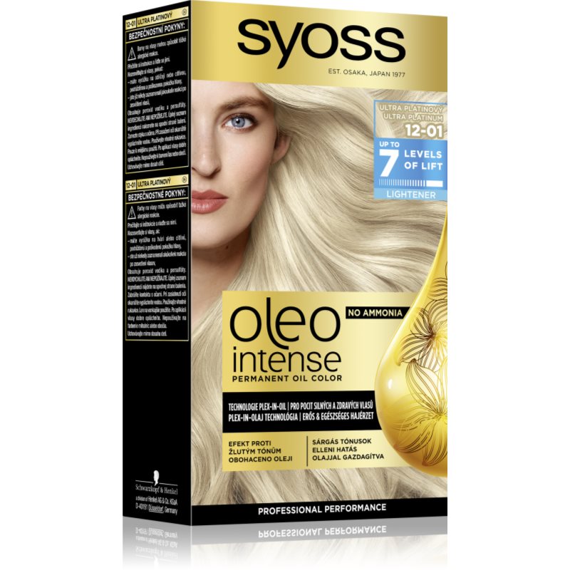 Syoss Oleo Intense tartós hajfesték olajjal árnyalat 12-01 Ultra Platinum 1 db-Ár