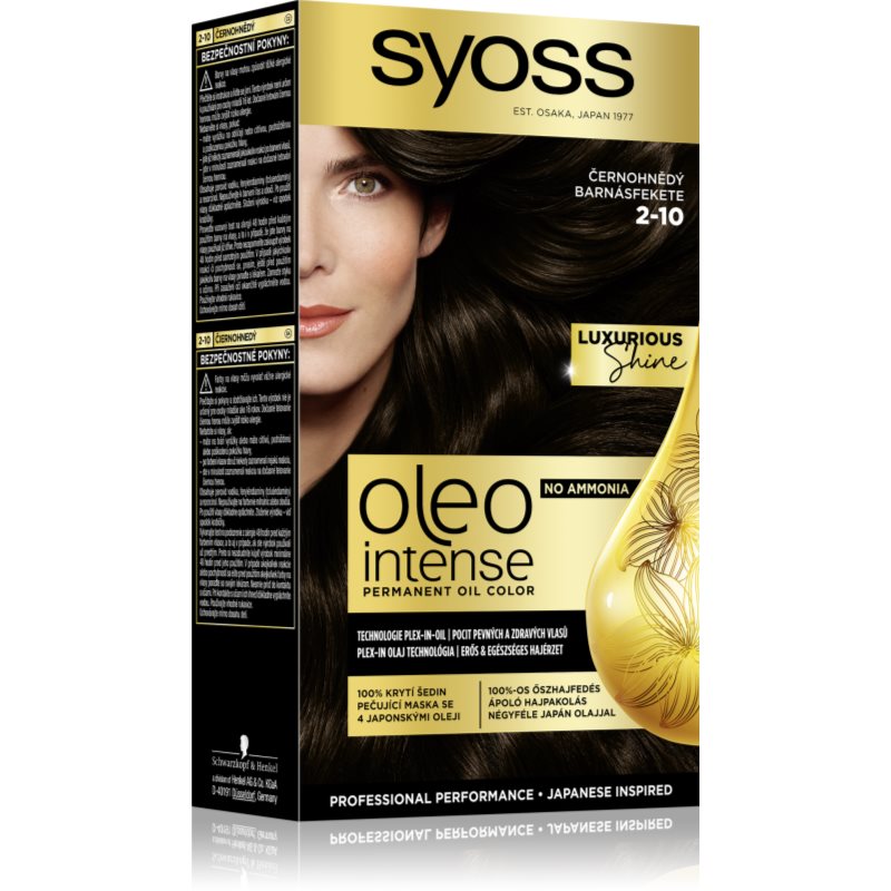 Syoss Oleo Intense tartós hajfesték olajjal árnyalat 2-10 Black brown 1 db-Eredeti