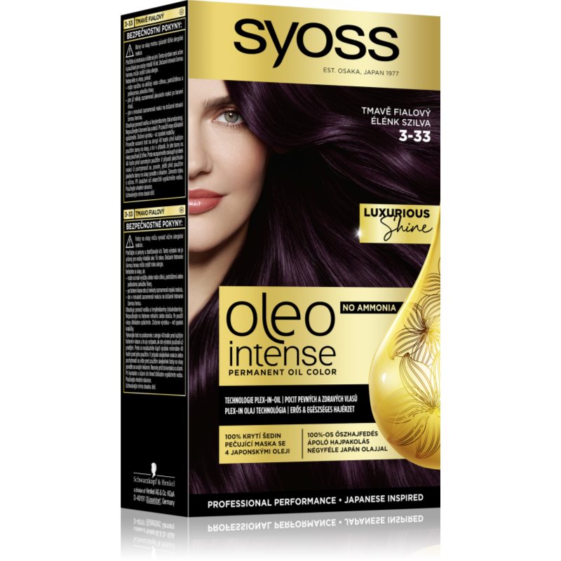 Syoss Oleo Intense tartós hajfesték olajjal árnyalat 3-33 Rich Plum 1 db-Ár