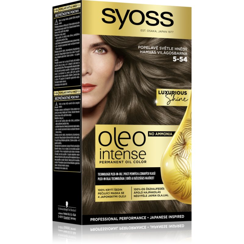Syoss Oleo Intense tartós hajfesték olajjal árnyalat 5-54 Ashy Light Brown 1 db-Ár