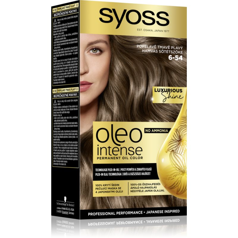 Syoss Oleo Intense tartós hajfesték olajjal árnyalat 6-54 Ashy Dark Blond 1 db-Ár