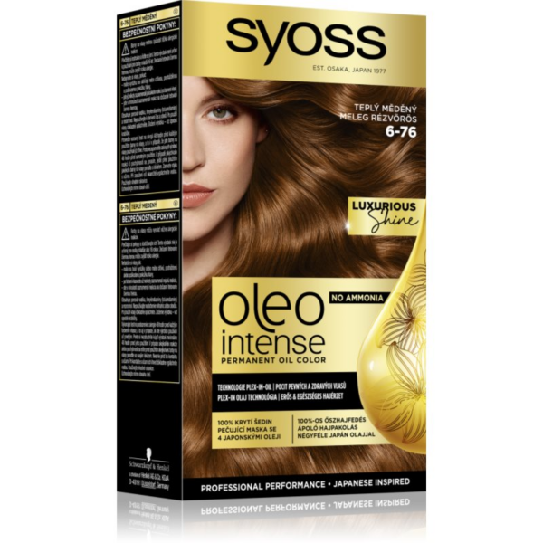 Syoss Oleo Intense tartós hajfesték olajjal árnyalat 6-76 Warm Copper 1 db-Eredeti Syoss Oleo Intense tartós hajfesték olajjal árnyalat 6-76 Warm Copper 1 db-Eredeti