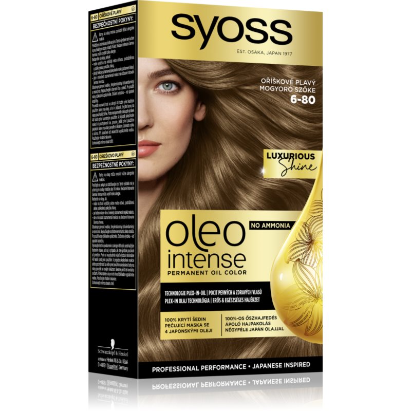 Syoss Oleo Intense tartós hajfesték olajjal árnyalat 6-80 Hazelnut Blond 1 db-Ár