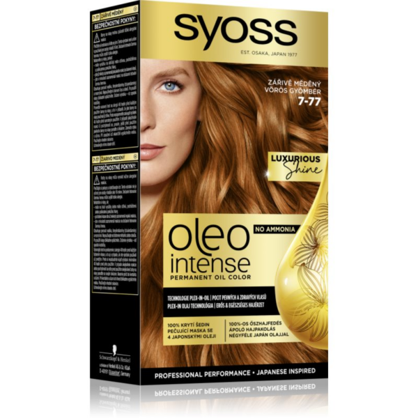 Syoss Oleo Intense tartós hajfesték olajjal árnyalat 7-77 Red Ginger 1 db-Ár Syoss Oleo Intense tartós hajfesték olajjal árnyalat 7-77 Red Ginger 1 db-Ár