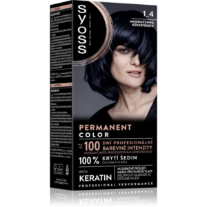 Syoss Permanent Color tartós hajfesték árnyalat 1_4 Blue Black 1 db-Eredeti