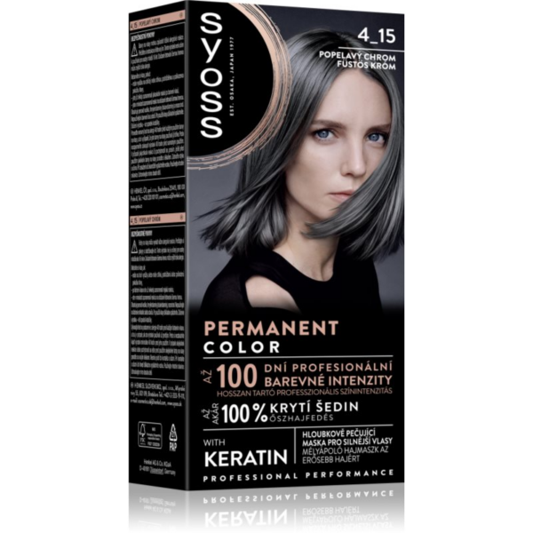 Syoss Permanent Color tartós hajfesték árnyalat 4_15 Dusty Chrome 1 db-Eredeti
