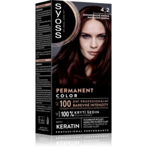 Syoss Permanent Color tartós hajfesték árnyalat 4_2 Mahogany Red 1 db-Eredeti