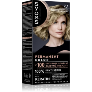 Syoss Permanent Color tartós hajfesték árnyalat 7_1 Natural Medium Blond 1 db-Ár