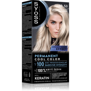 Syoss Permanent Cool Color tartós hajfesték árnyalat 10_53 Cool Light Blond 1 db