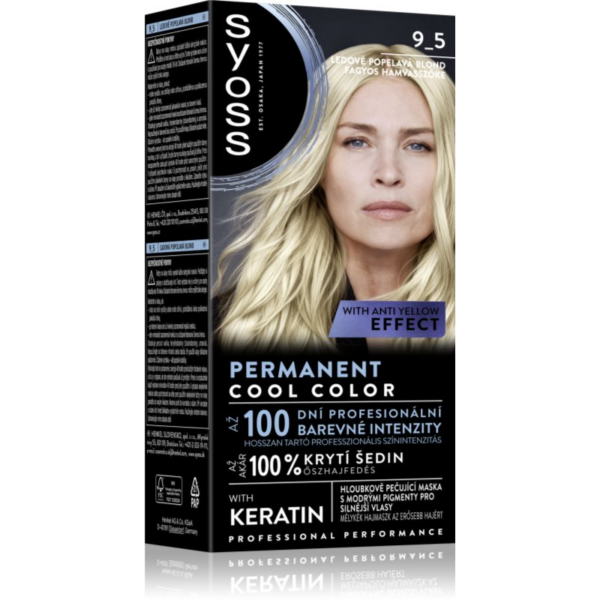Syoss Permanent Cool Color tartós hajfesték árnyalat 9_5 Frozen Pearl Blonde 1 db-Ár