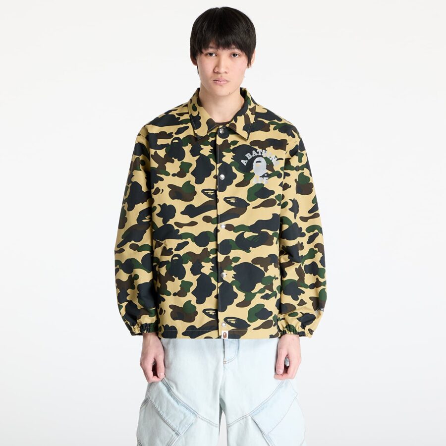 Széldzseki A BATHING APE Gore-Tex Wind Stopper 1St Camo Relaxed Coach Jacket M Yellow S-alacsony-ár