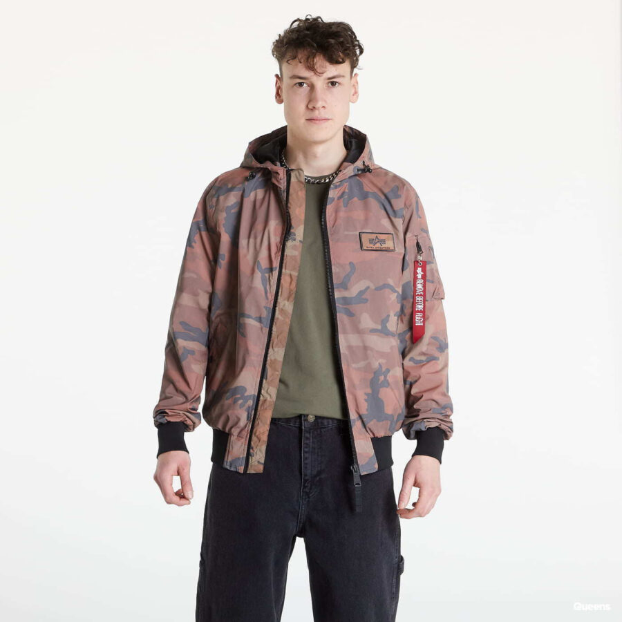 Széldzseki Alpha Industries MA-1 LW Hoode Refl. Camo Brown XL-alacsony-ár