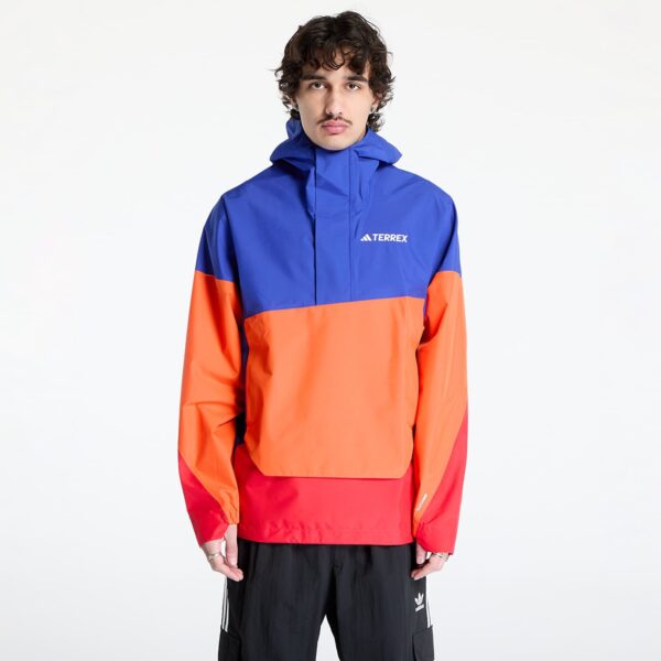 Széldzseki adidas Terrex Xploric 2.5 Layer Climaproof Anorak Blue/ Semi Lucid Blue/ Semi Impact Orange S-alacsony-ár