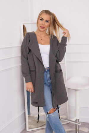 Szigetelt esőkabát grafit kapucnival