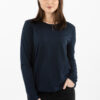 T-Shirt - TOMMY HILFIGER JARA OPEN BACK TOP LS dark blue