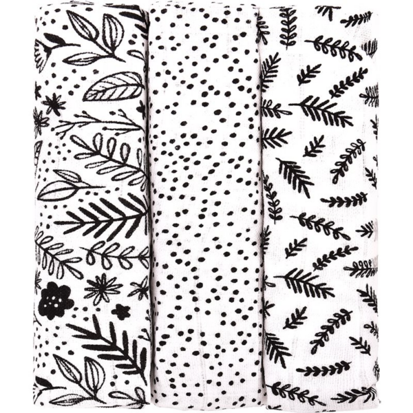 T-TOMI TETRA Black Flowers mosható pelenkák 70x70 cm 3 db-Ár
