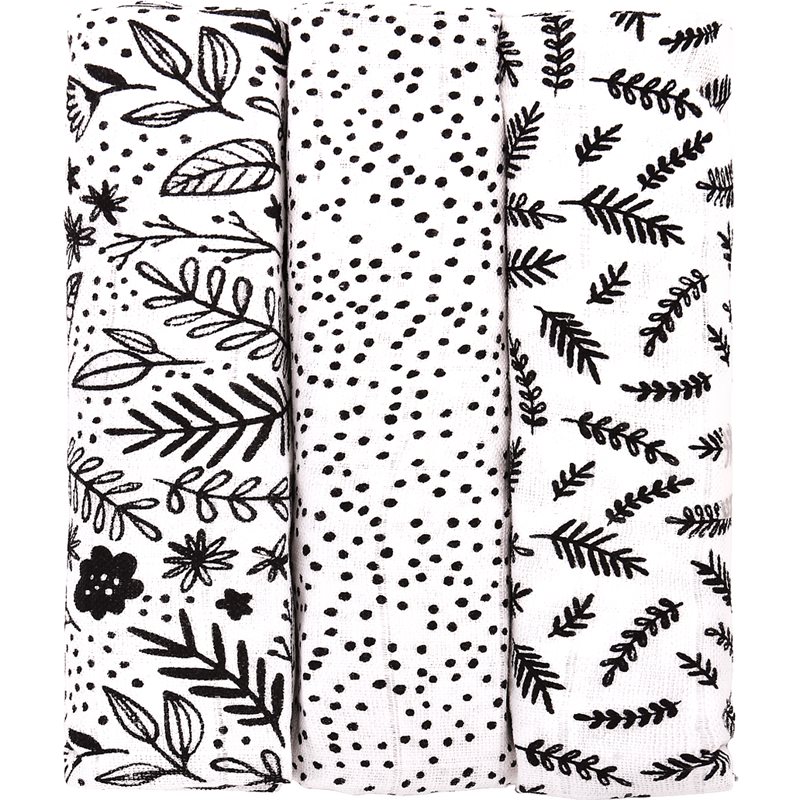 T-TOMI TETRA Black Flowers mosható pelenkák 70x70 cm 3 db-Ár