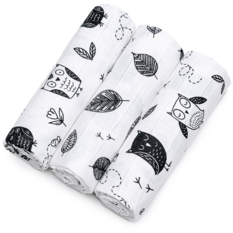 T-TOMI TETRA Cloth Diapers HIGH QUALITY mosható pelenkák Owls 70x70 cm 3 db-Ár