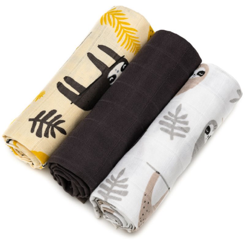 T-TOMI TETRA Cloth Diapers HIGH QUALITY mosható pelenkák Sloths 70x70 cm 3 db-Ár