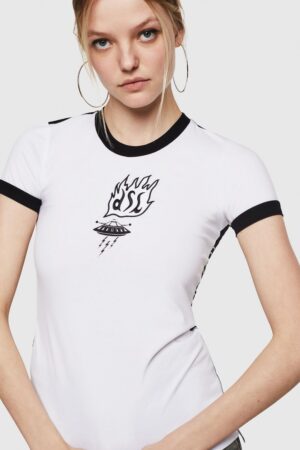 T-shirt - Diesel TSUPERYH TSHIRT white-black T-shirt - Diesel TSUPERYH TSHIRT white-black