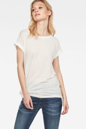 T-shirt - G-STAR Luge knotted r t wmn cap sl beige T-shirt - G-STAR Luge knotted r t wmn cap sl beige