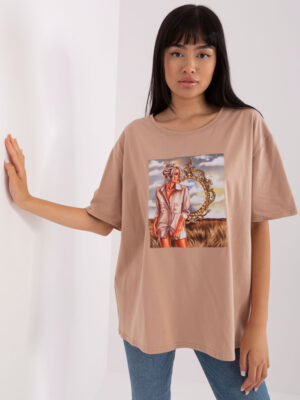 T-shirt-LK-TS-509353-1.33P-dark beige T-shirt-LK-TS-509353-1.33P-dark beige