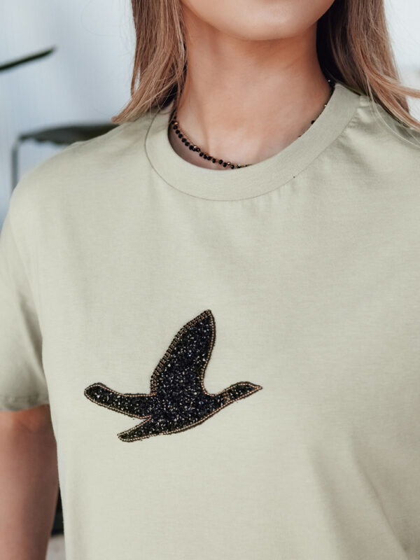 T-shirt damski BRILD pistacjowy Dstreet
