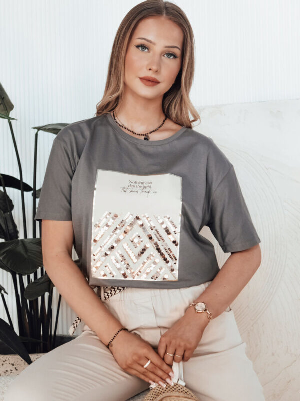 T-shirt damski CENTIA grafitowy Dstreet