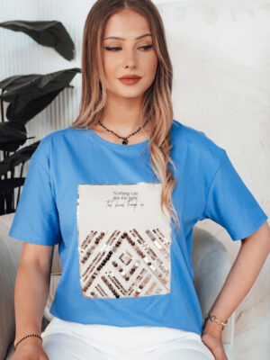 T-shirt damski CENTIA niebieski Dstreet