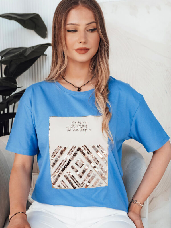 T-shirt damski CENTIA niebieski Dstreet