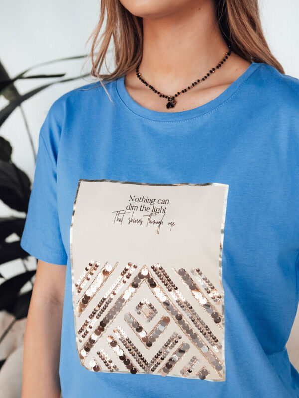 T-shirt damski CENTIA niebieski Dstreet