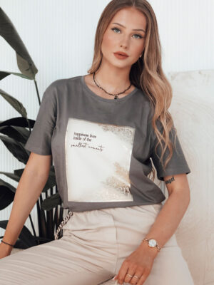 T-shirt damski CHANTE grafitowy Dstreet