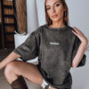 T-shirt damski CLASSICAL grafitowy Dstreet