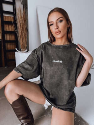 T-shirt damski CLASSICAL grafitowy Dstreet