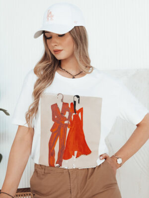 T-shirt damski COMDI biały Dstreet