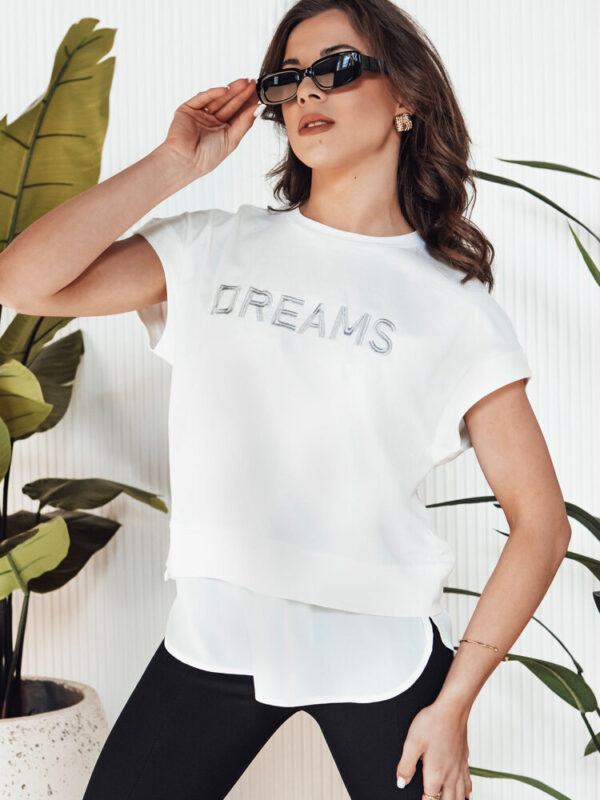 T-shirt damski DREAMY ecru Dstreet