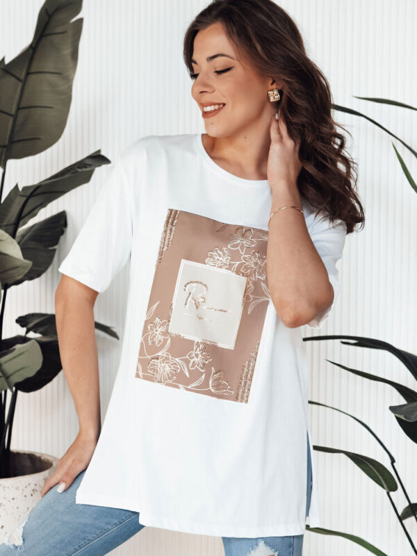 T-shirt damski FAGOS biały Dstreet