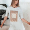 T-shirt damski FAGOS szary Dstreet