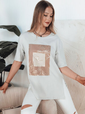 T-shirt damski FAGOS szary Dstreet