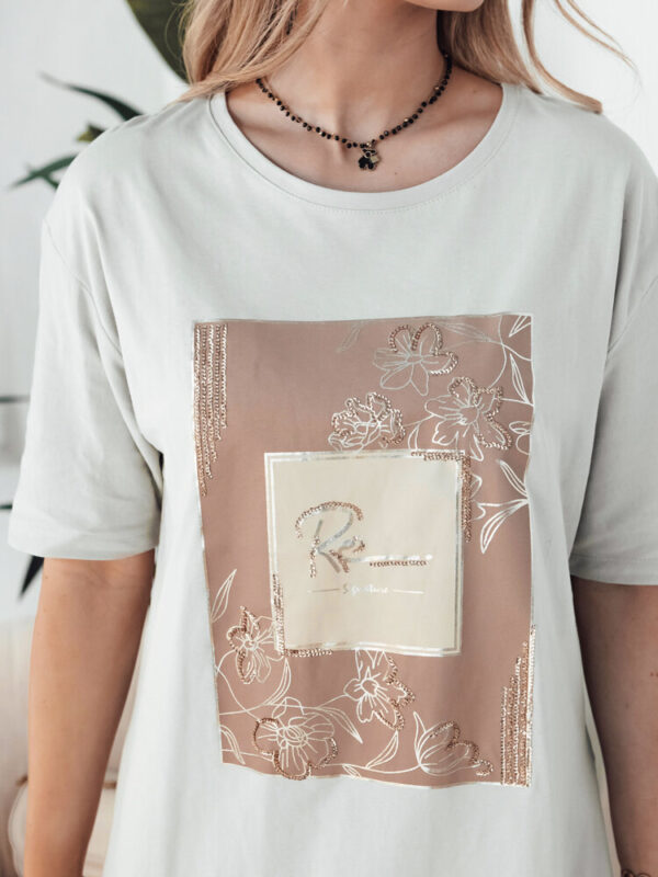 T-shirt damski FAGOS szary Dstreet