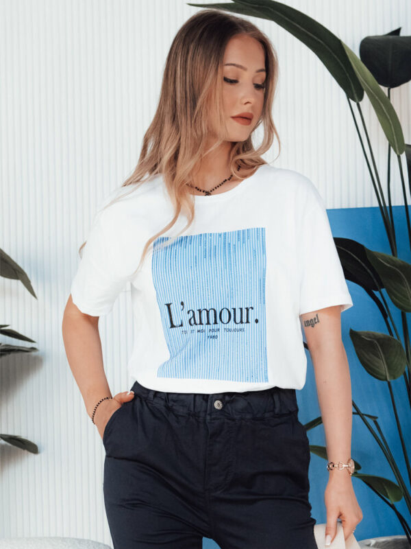 T-shirt damski LAMOUR biały Dstreet