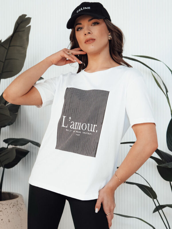 T-shirt damski LAMOUR biały Dstreet