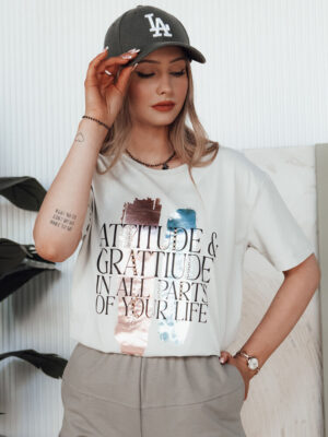 T-shirt damski MISTAL jasnoszary Dstreet