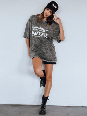 T-shirt damski MIZGAS grafitowy Dstreet