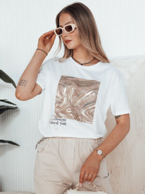 T-shirt damski PISTAN biały Dstreet