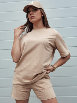 T-shirt damski SWAN beżowa Dstreet