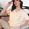 T-shirt damski TASTI brzoskwiniowy Dstreet