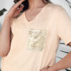 T-shirt damski TASTI brzoskwiniowy Dstreet