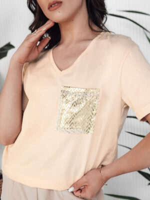 T-shirt damski TASTI brzoskwiniowy Dstreet