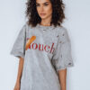T-shirt damski TOUCH jasnoszary Dstreet